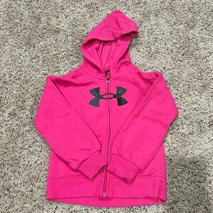 Under Armour. Pink Zip Hoodie. Size 5